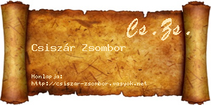Csiszár Zsombor névjegykártya